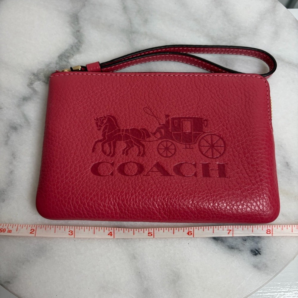 Coach Cherry Red Leather Wristlet